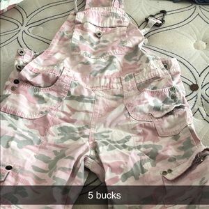 Camo pink shorts overalls size 12/14 women’s medium zip up body dress